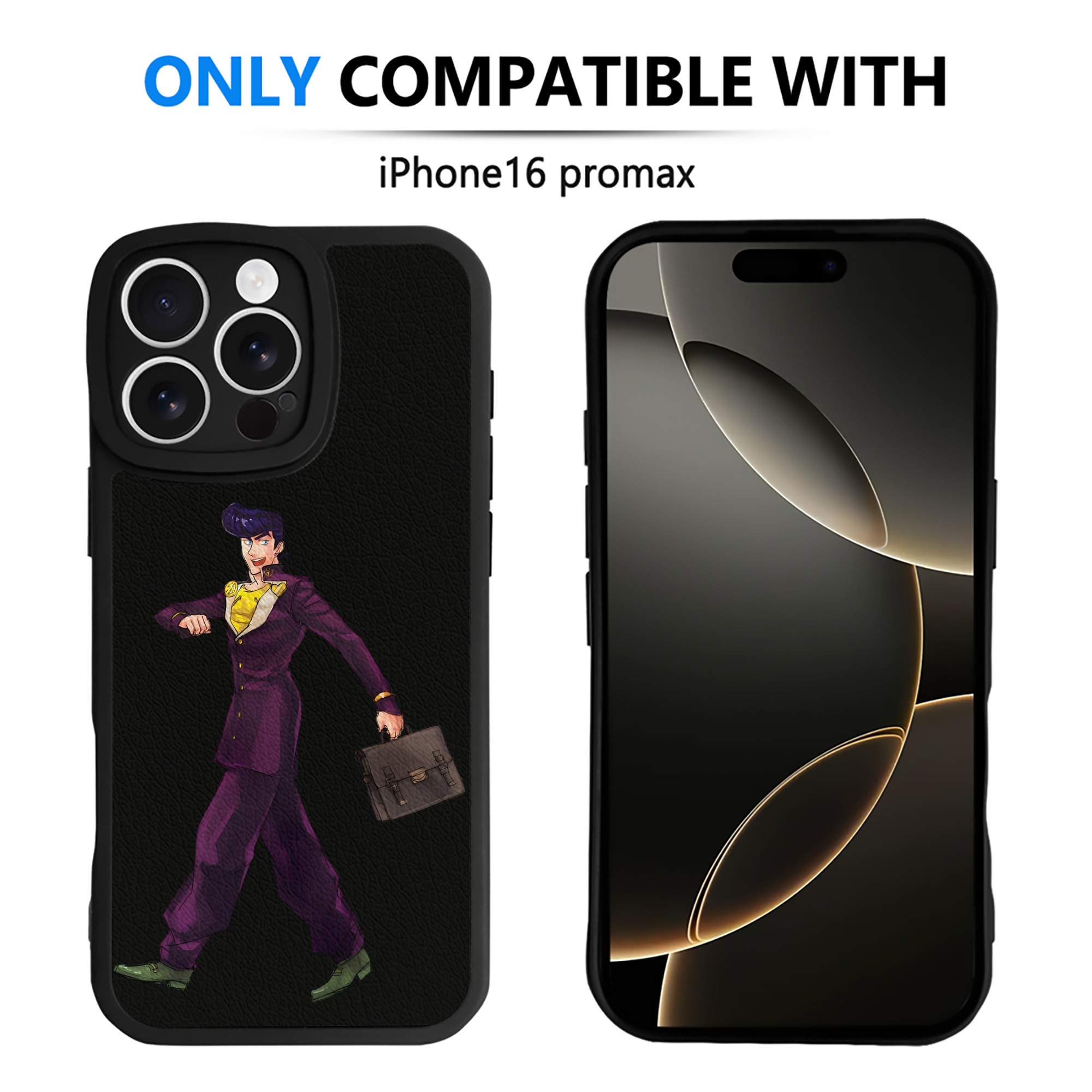 （画像用） ジョジョの奇妙な冒険 ひがしかた じょうすけ JoJo's Bizarre Adventure Higashikata Josuke 【iPhone 16シリーズ対応】シリコンスマホケース（レザー調） 材質：シリコン
